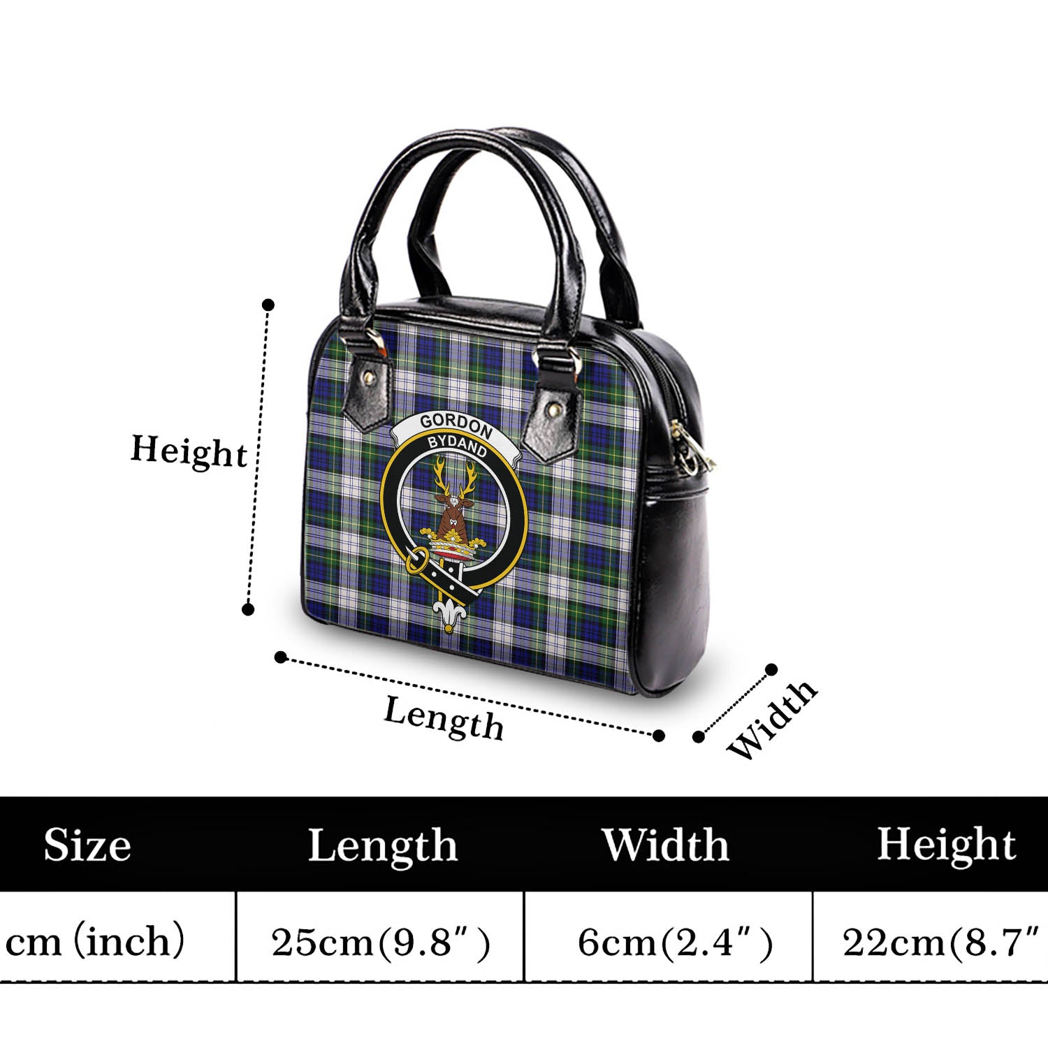 Gordon Dress Modern Tartan Shoulder Handbags with Family Crest - Tartanvibesclothing