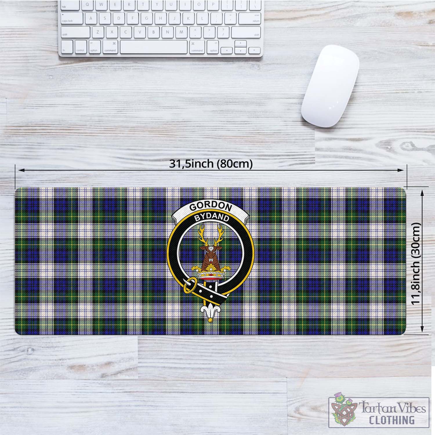 Tartan Vibes Clothing Gordon Dress Modern Tartan Mouse Pad with Family Crest