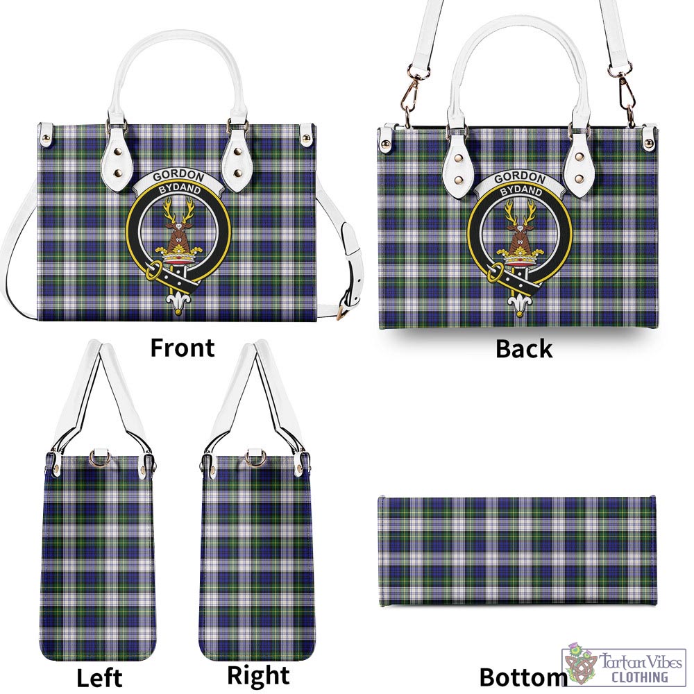 Tartan Vibes Clothing Gordon Dress Modern Tartan Luxury Leather Handbags with Family Crest