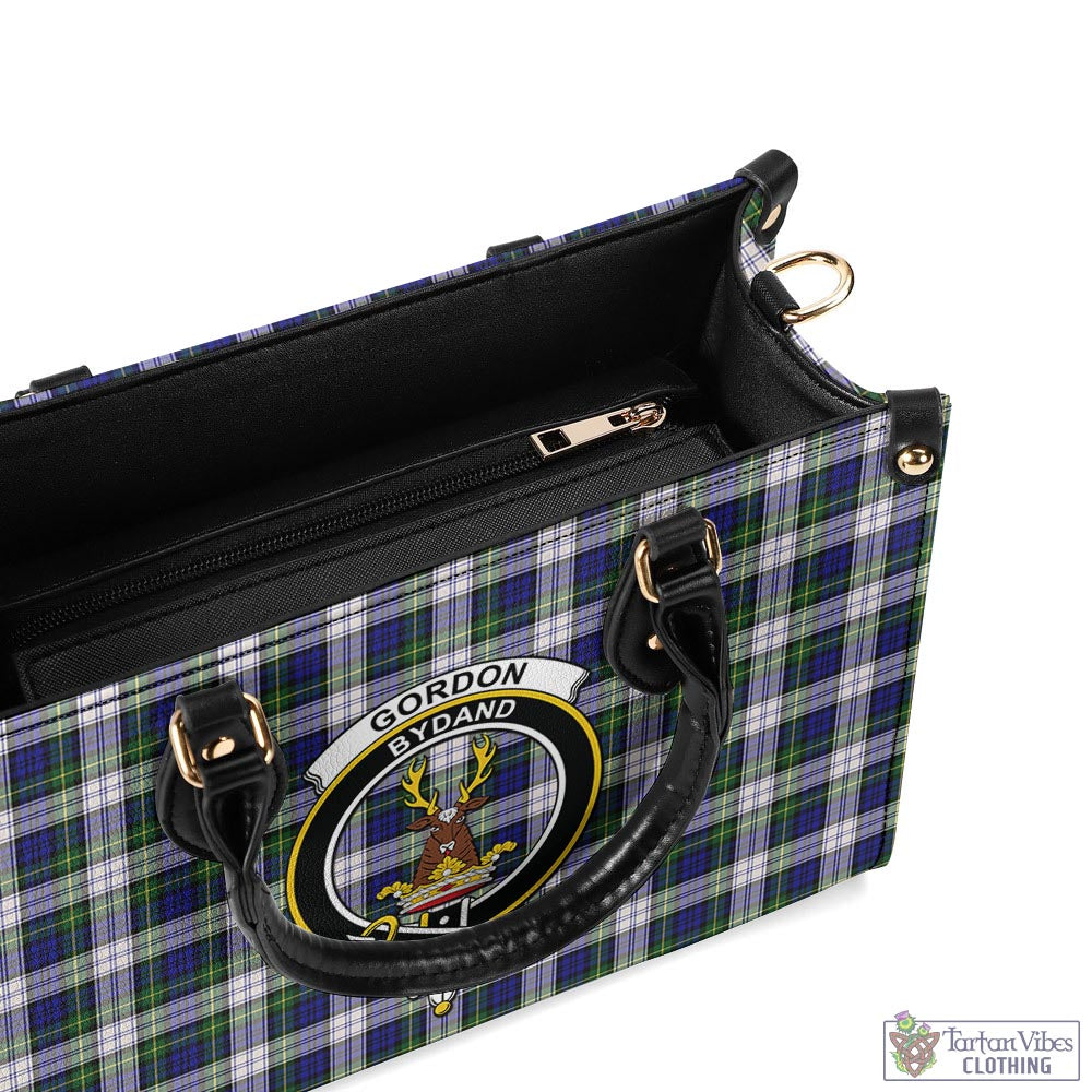 Tartan Vibes Clothing Gordon Dress Modern Tartan Luxury Leather Handbags with Family Crest