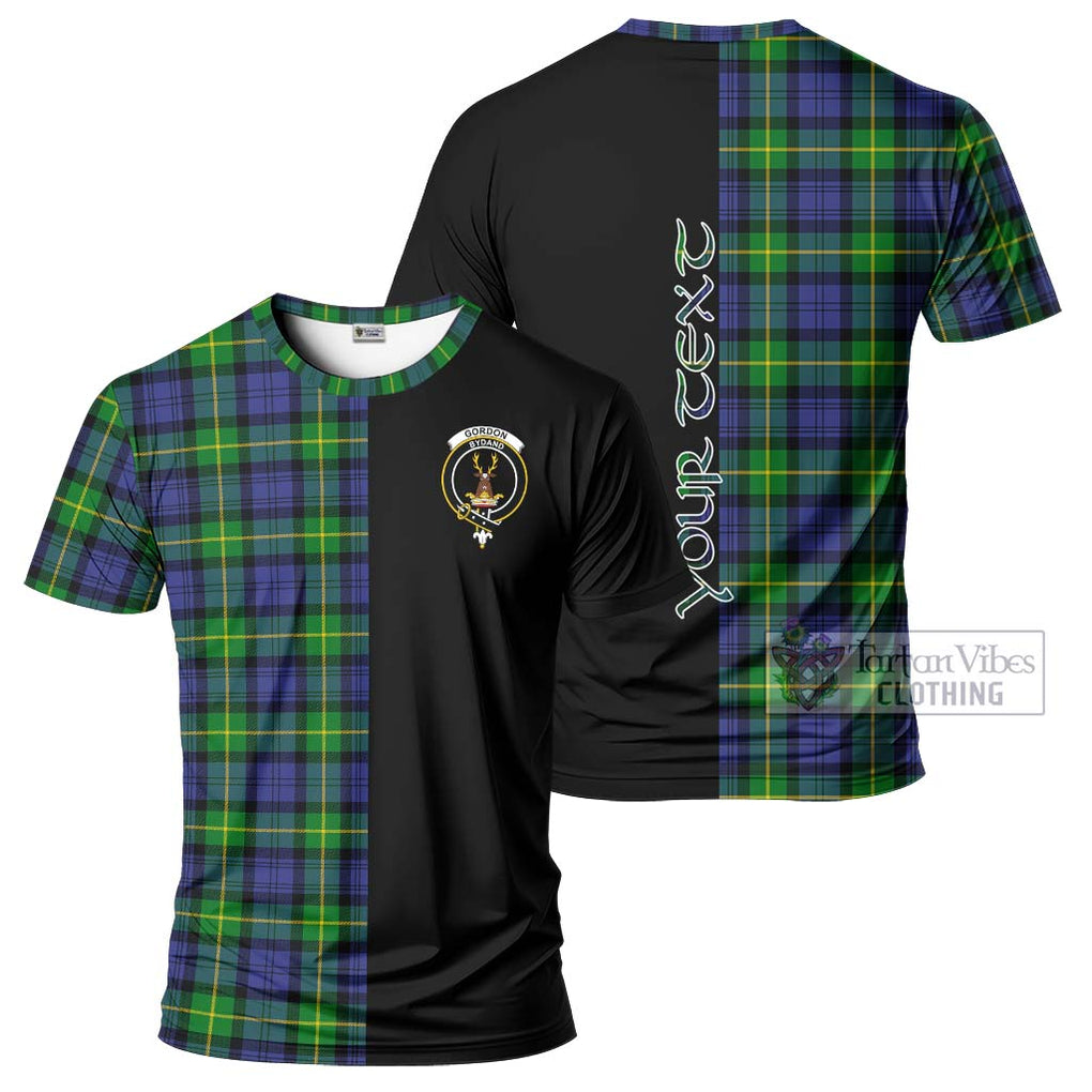 Gordon Modern Tartan T-Shirt with Family Crest and Half Of Me Style Kid's Shirt - Tartanvibesclothing Shop