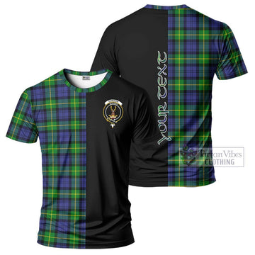 Gordon Modern Tartan T-Shirt with Family Crest and Half Of Me Style