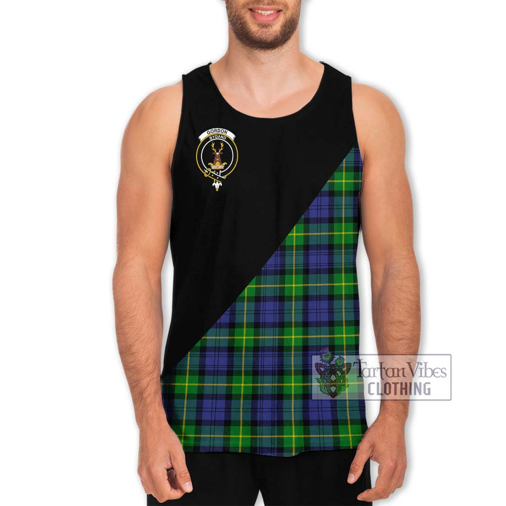 Gordon Modern Tartan Men's Tank Top with Family Crest and Military Logo Style Men - Tartanvibesclothing Shop