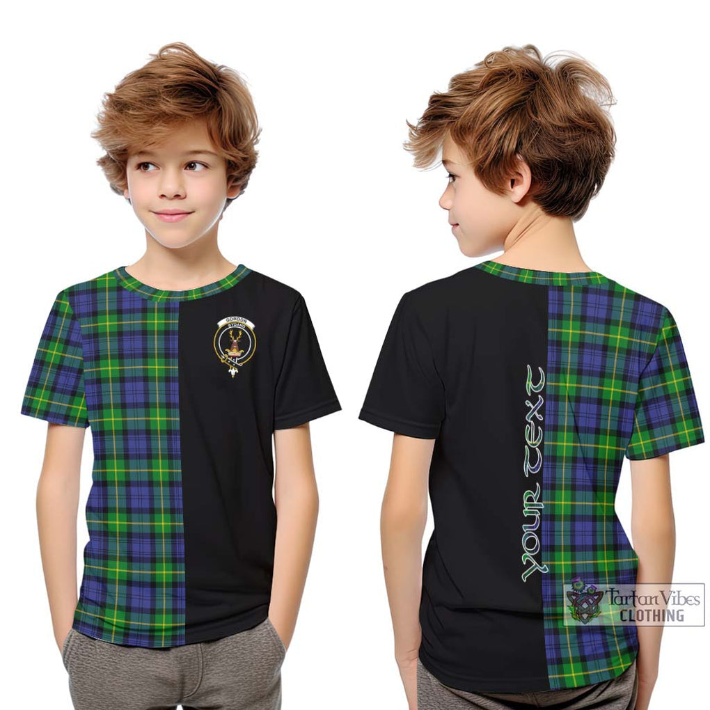 Gordon Modern Tartan Kid T-Shirt with Family Crest and Half Of Me Style Youth XL Size14 - Tartanvibesclothing Shop