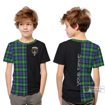 Gordon Modern Tartan Kid T-Shirt with Family Crest and Half Of Me Style