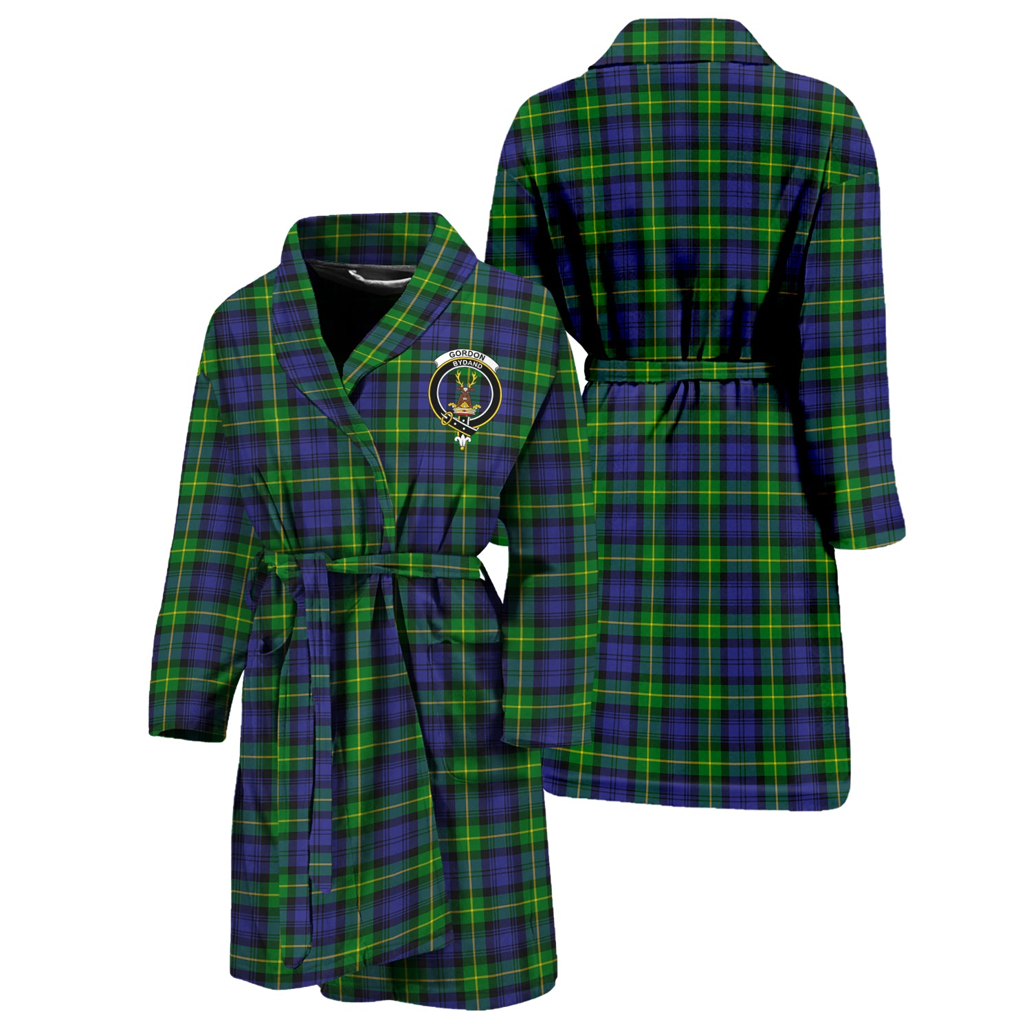 Gordon Modern Tartan Bathrobe with Family Crest Unisex S - Tartan Vibes Clothing