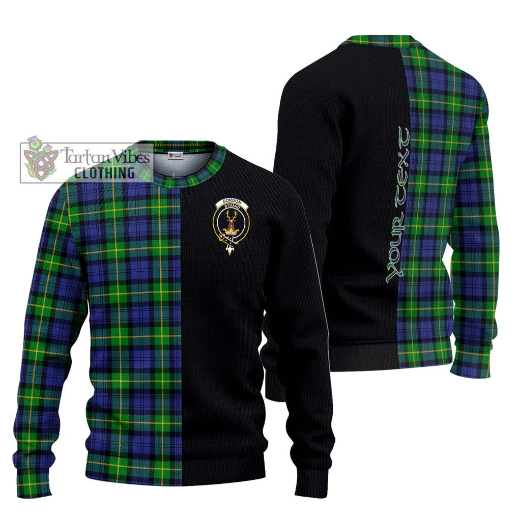 Gordon Modern Tartan Knitted Sweater with Family Crest and Half Of Me Style Unisex - Tartanvibesclothing Shop