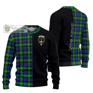 Gordon Modern Tartan Ugly Sweater with Family Crest and Half Of Me Style