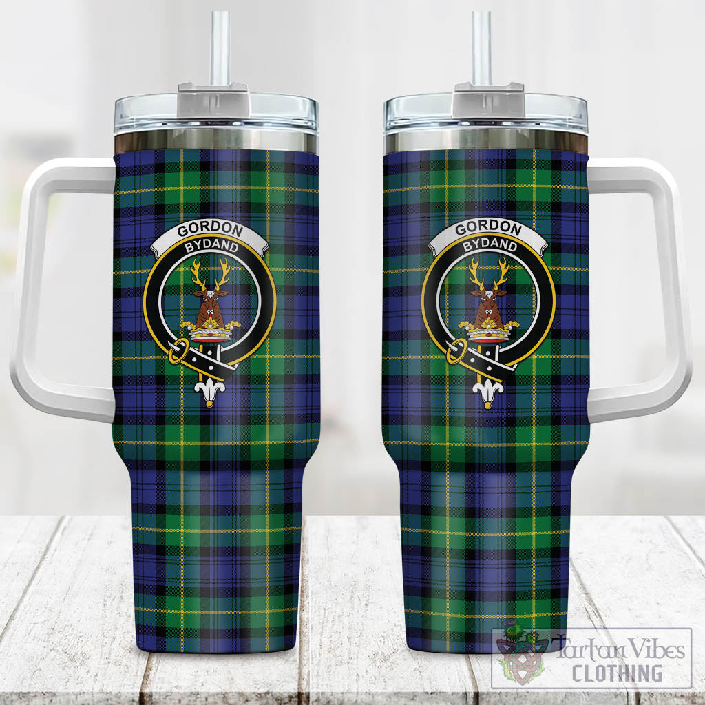 Tartan Vibes Clothing Gordon Modern Tartan and Family Crest Tumbler with Handle