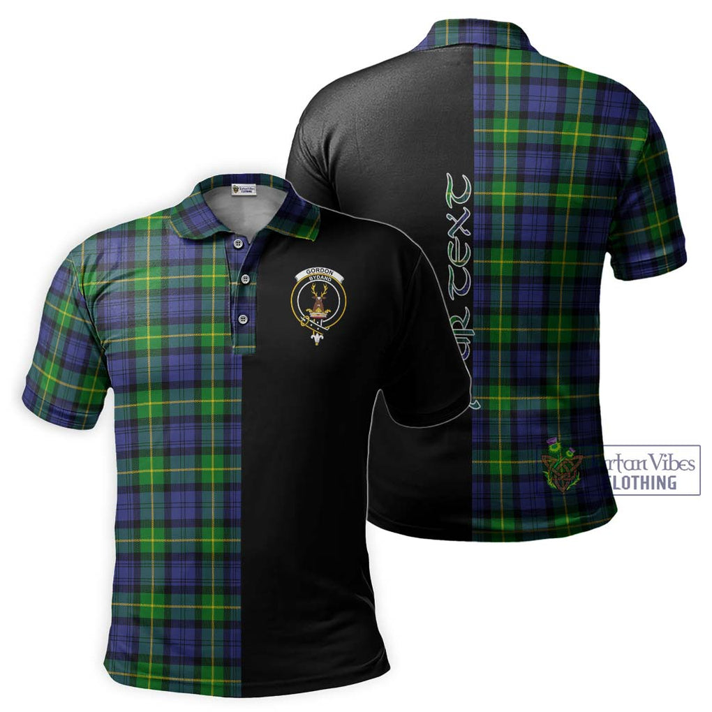 Gordon Modern Tartan Polo Shirt with Family Crest and Half Of Me Style Kid - Tartanvibesclothing Shop