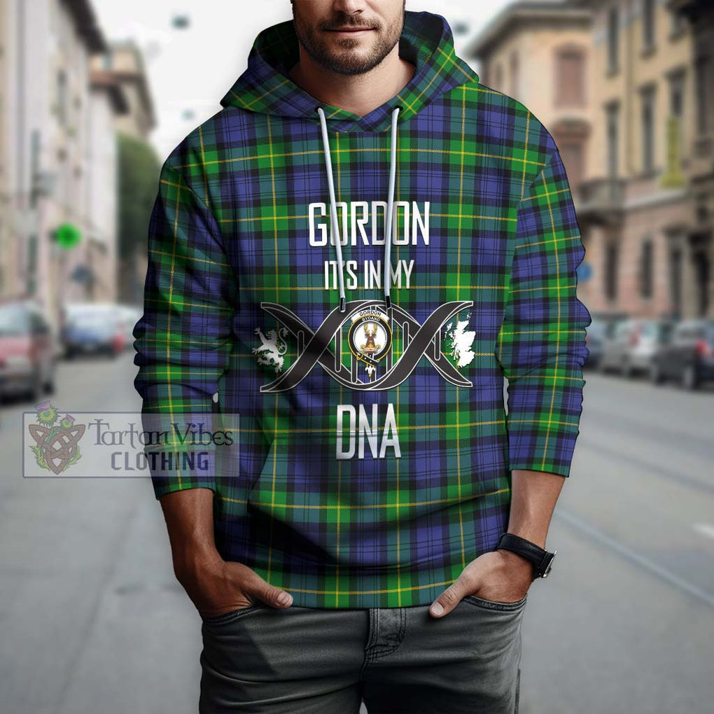 Gordon Modern Tartan Hoodie with Family Crest DNA In Me Style Pullover Hoodie - Tartanvibesclothing Shop