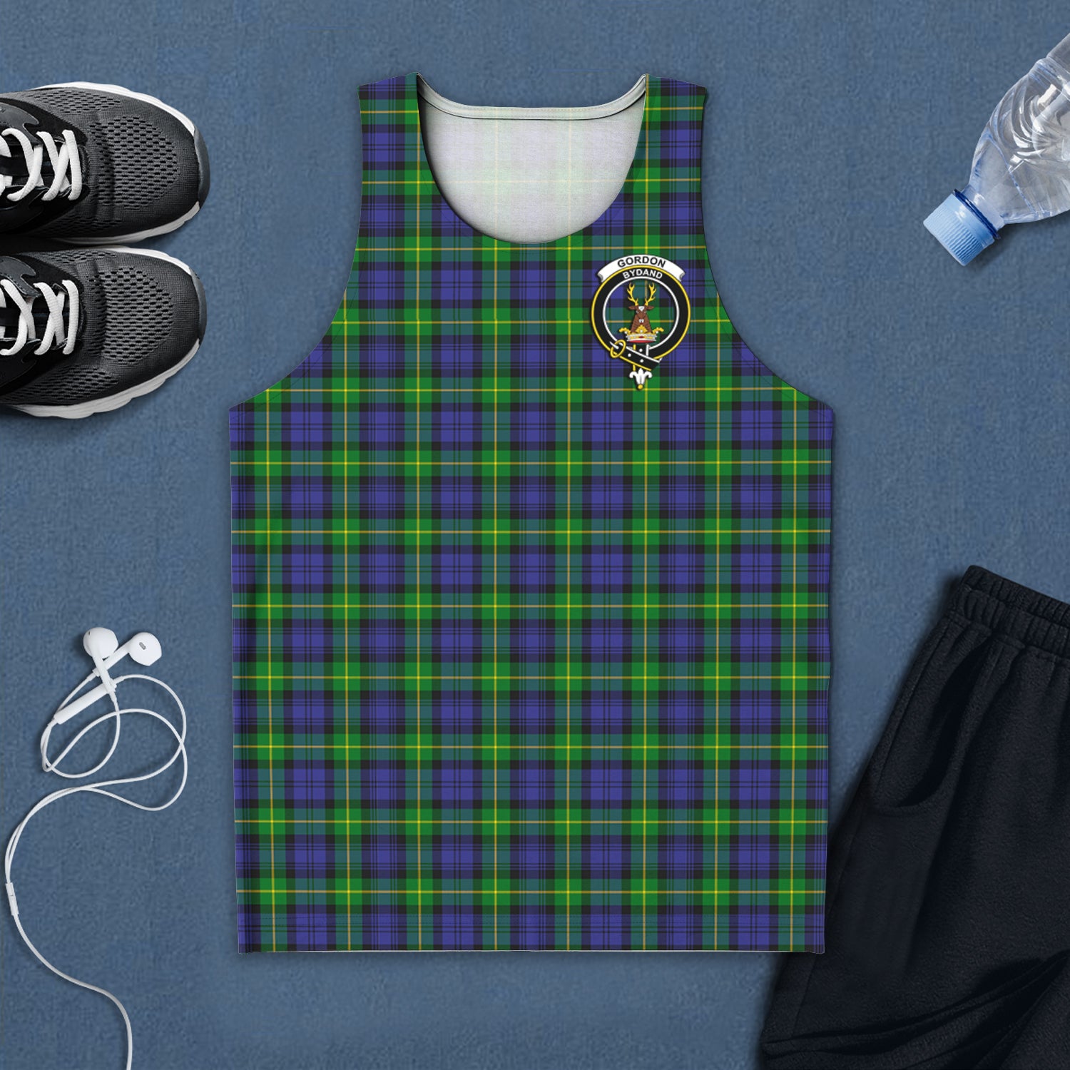 gordon-modern-tartan-mens-tank-top-with-family-crest