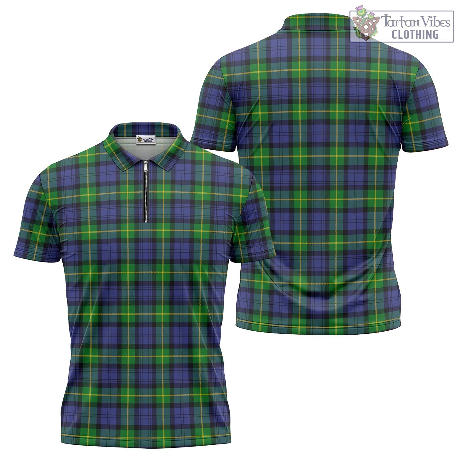 Tartan Vibes Clothing Gordon Modern Tartan Zipper Polo Shirt