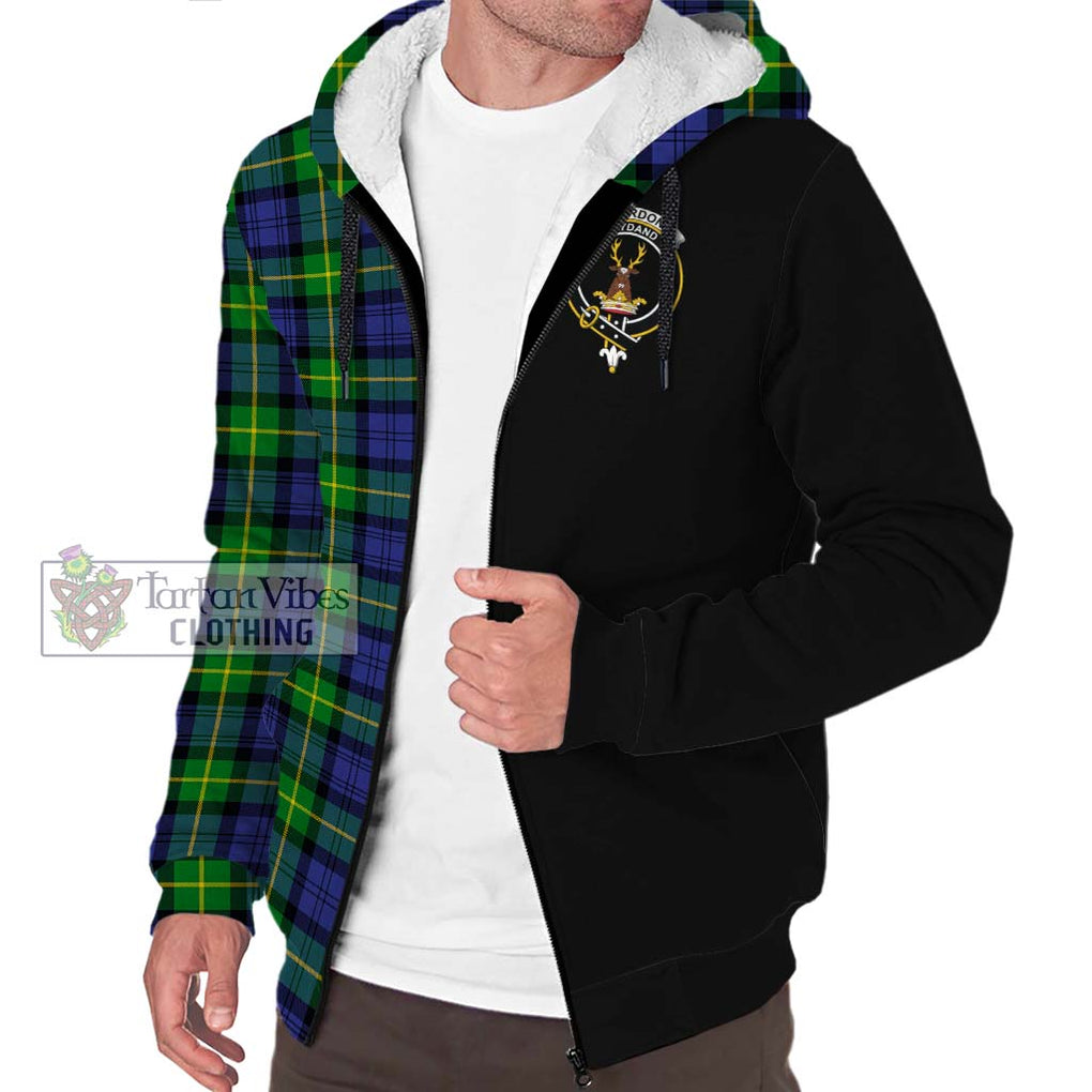 Gordon Modern Tartan Sherpa Hoodie with Family Crest and Half Of Me Style Unisex S - Tartanvibesclothing Shop