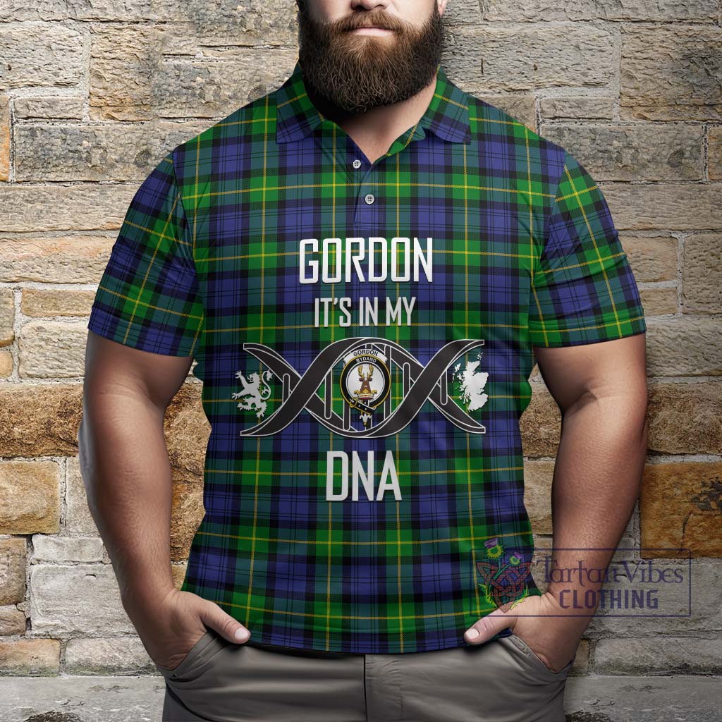 Tartan Vibes Clothing Gordon Modern Tartan Polo Shirt with Family Crest DNA In Me Style