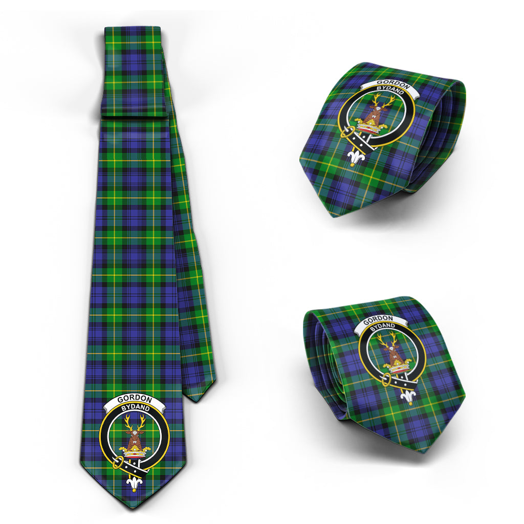 Gordon Modern Tartan Classic Necktie with Family Crest Necktie One Size - Tartan Vibes Clothing