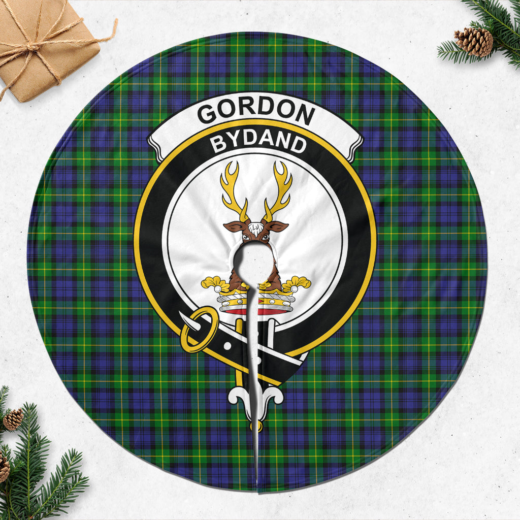 Gordon Modern Tartan Christmas Tree Skirt with Family Crest - Tartanvibesclothing