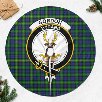 Gordon Modern Tartan Christmas Tree Skirt with Family Crest