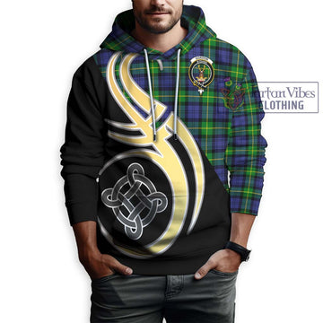 Gordon Modern Tartan Hoodie with Family Crest and Celtic Symbol Style