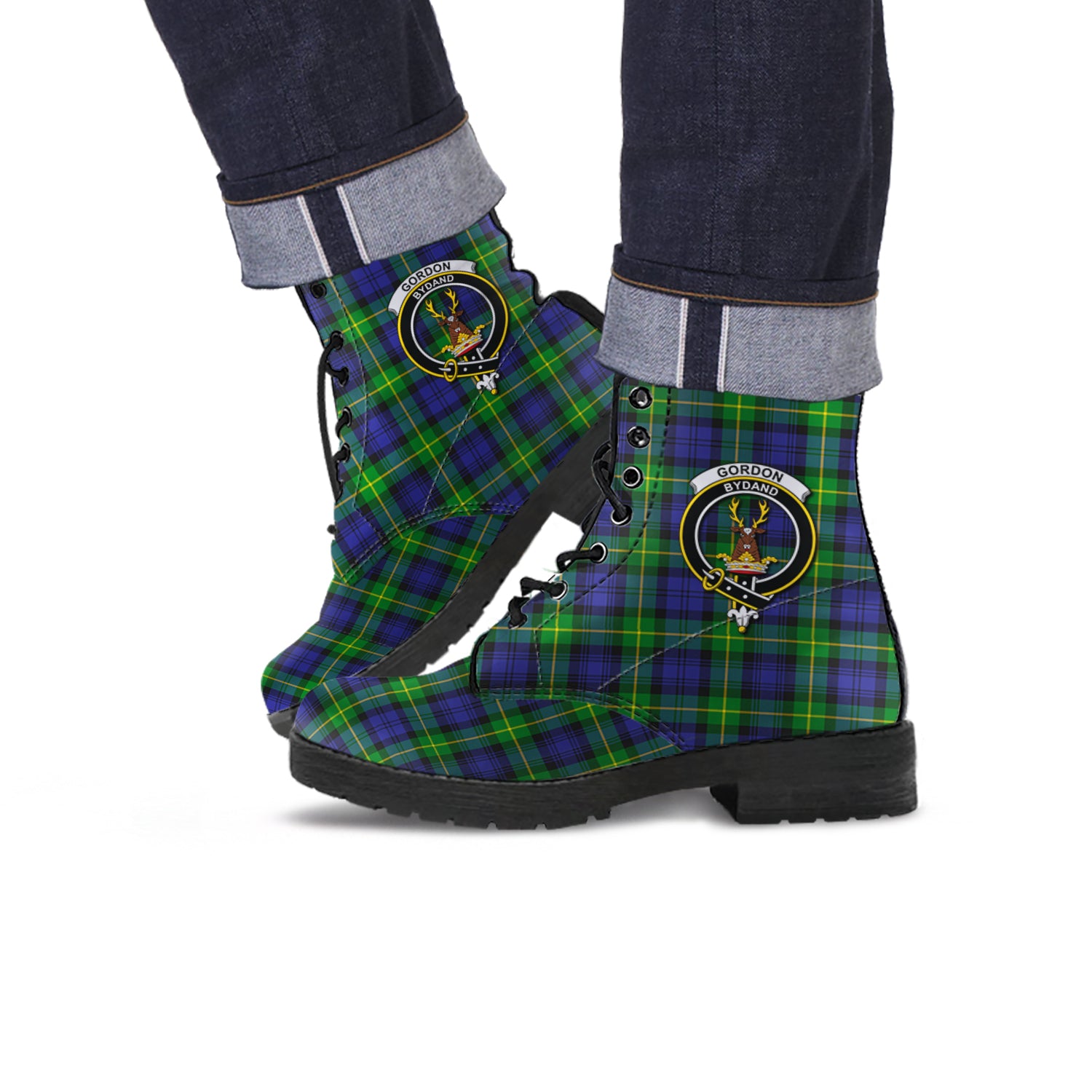 gordon-modern-tartan-leather-boots-with-family-crest