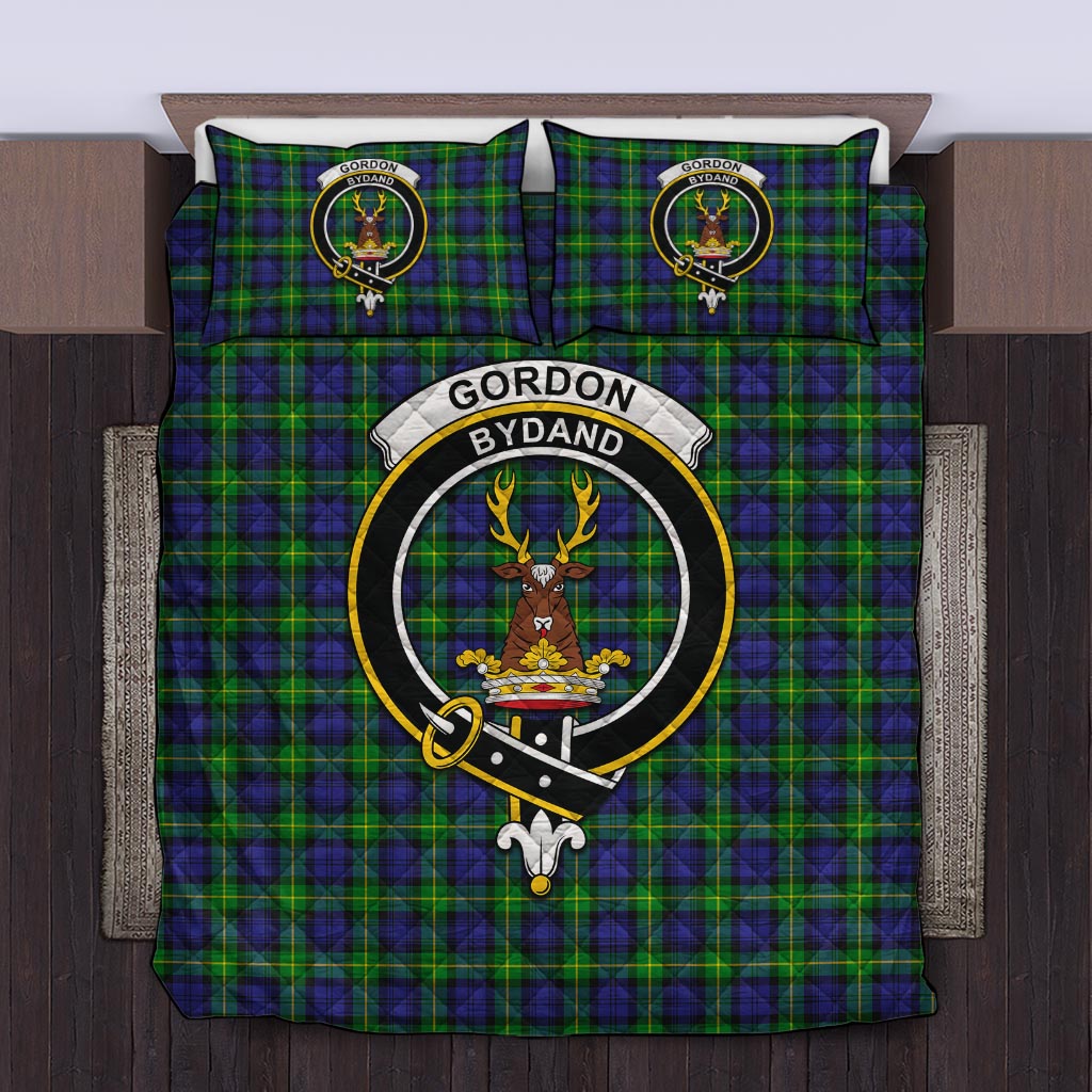 Gordon Modern Tartan Quilt Bed Set with Family Crest Twin - Tartan Vibes Clothing