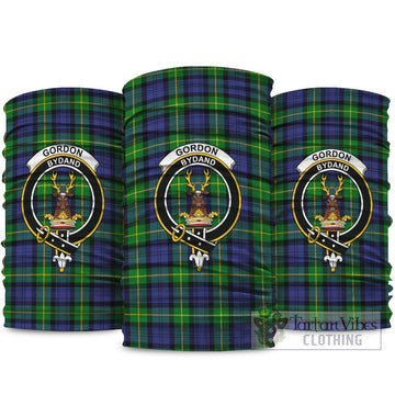 Gordon Modern Tartan Neck Gaiters, Tartan Bandanas, Tartan Head Band with Family Crest