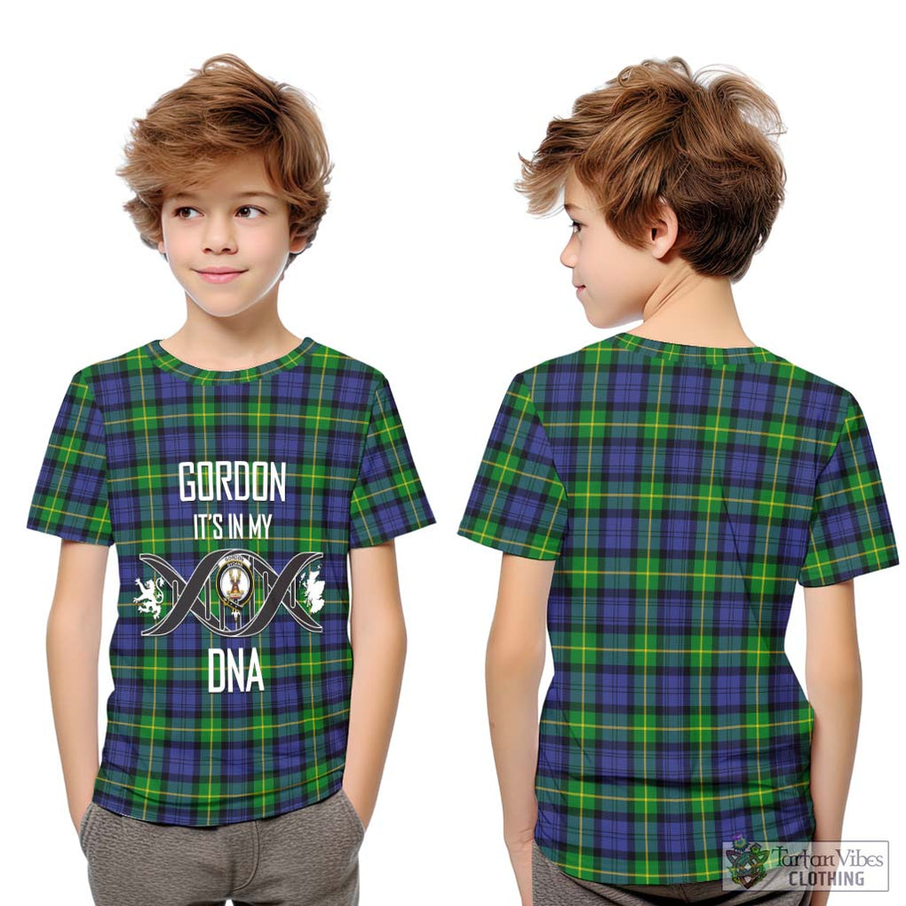 Gordon Modern Tartan Kid T-Shirt with Family Crest DNA In Me Style Youth XL Size14 - Tartanvibesclothing Shop