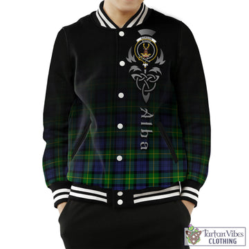 Gordon Modern Tartan Baseball Jacket Featuring Alba Gu Brath Family Crest Celtic Inspired