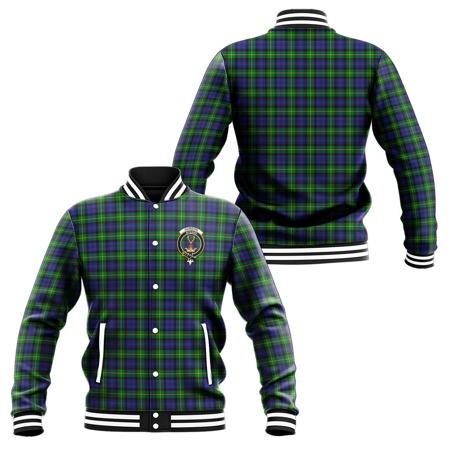 Gordon Modern Tartan Baseball Jacket with Family Crest Unisex - Tartan Vibes Clothing