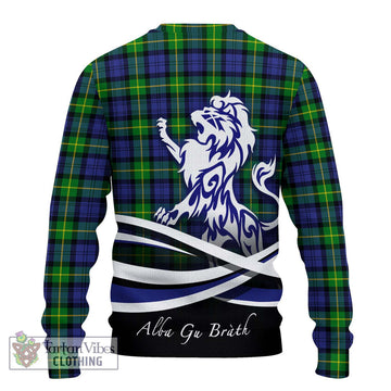 Gordon Modern Tartan Ugly Sweater with Alba Gu Brath Regal Lion Emblem