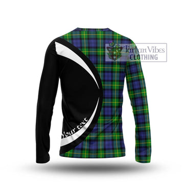 Gordon Modern Tartan Long Sleeve T-Shirt with Family Crest Circle Style