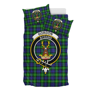 Gordon Modern Tartan Bedding Set with Family Crest