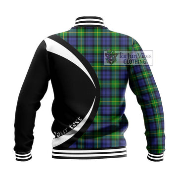 Gordon Modern Tartan Baseball Jacket with Family Crest Circle Style