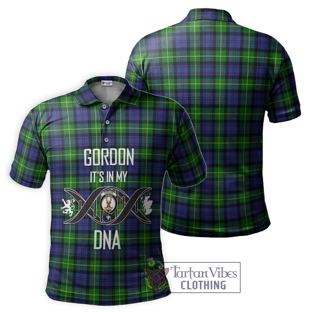 Tartan Vibes Clothing Gordon Modern Tartan Polo Shirt with Family Crest DNA In Me Style