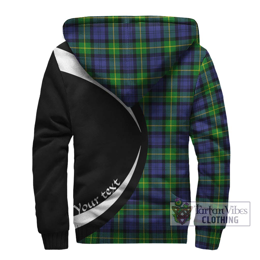 Gordon Modern Tartan Sherpa Hoodie with Family Crest Circle Style - Tartan Vibes Clothing