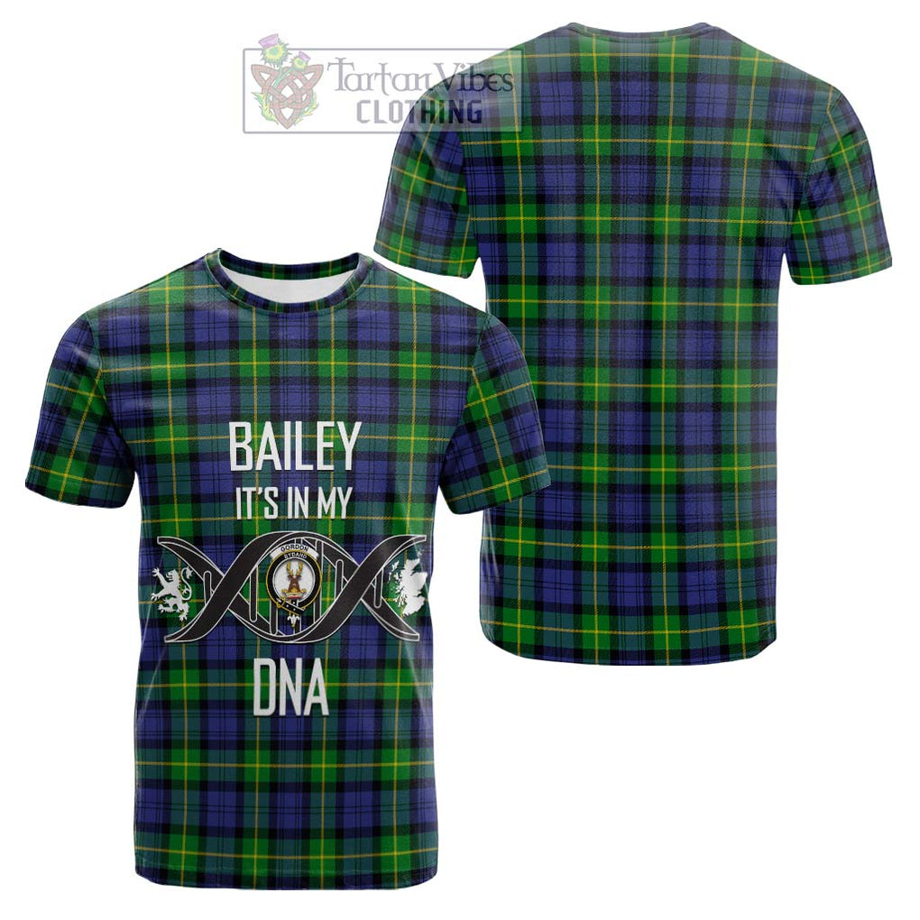 Tartan Vibes Clothing Gordon Modern Tartan Cotton T-shirt with Family Crest DNA In Me Style