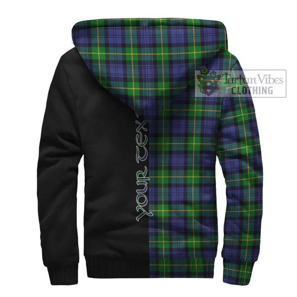 Gordon Modern Tartan Sherpa Hoodie with Family Crest and Half Of Me Style - Tartanvibesclothing Shop