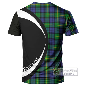 Gordon Modern Tartan T-Shirt with Family Crest Circle Style