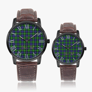 Gordon Modern Tartan Personalized Your Text Leather Trap Quartz Watch