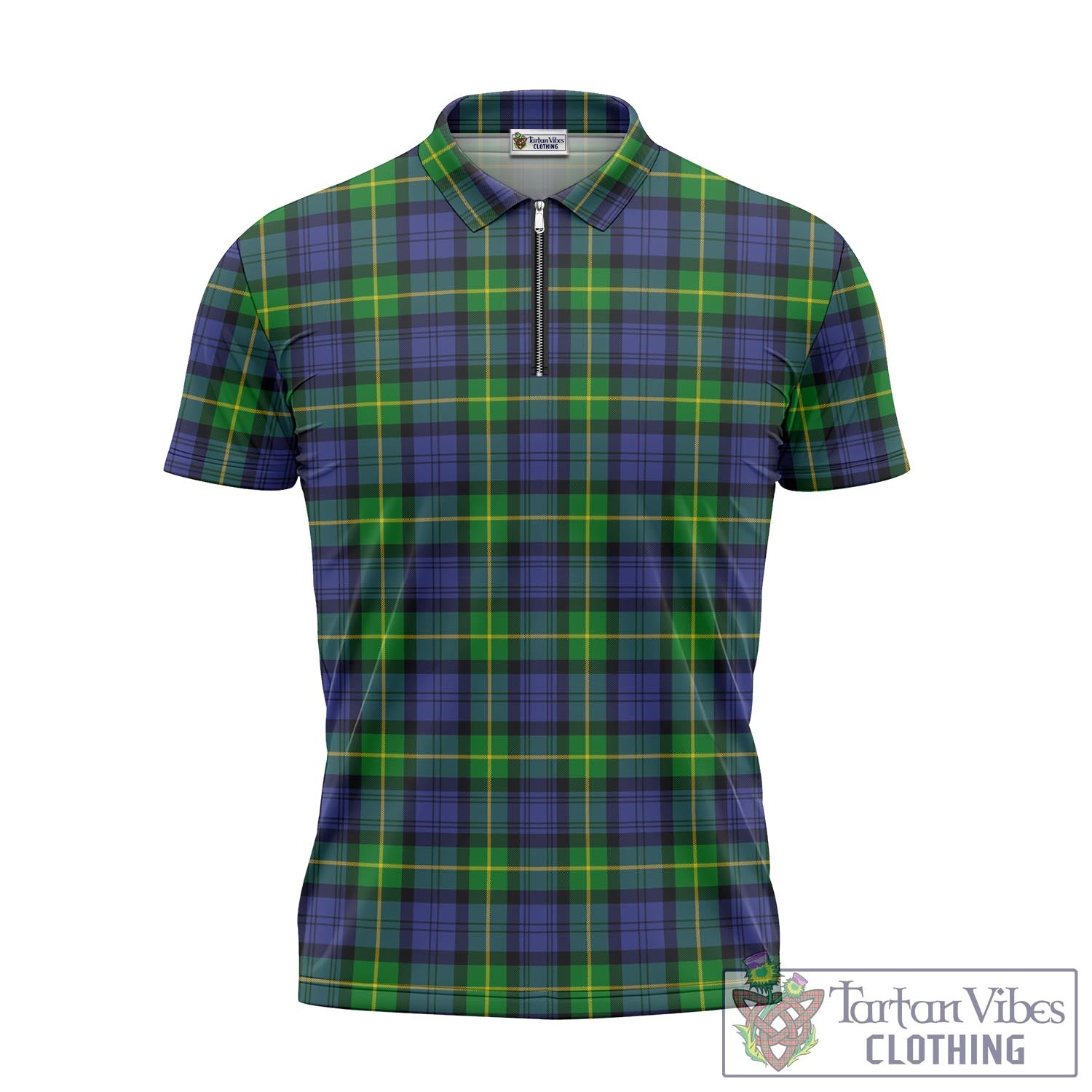 Tartan Vibes Clothing Gordon Modern Tartan Zipper Polo Shirt