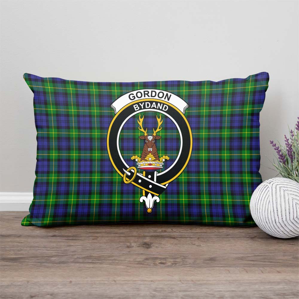 Gordon Modern Tartan Pillow Cover with Family Crest Rectangle Pillow Cover - Tartanvibesclothing