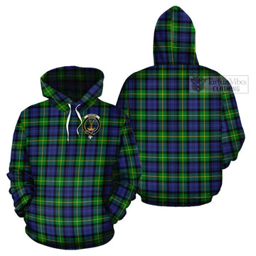 Gordon Modern Tartan Cotton Hoodie with Family Crest