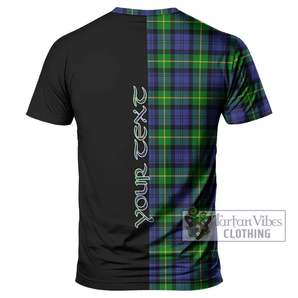 Gordon Modern Tartan T-Shirt with Family Crest and Half Of Me Style - Tartanvibesclothing Shop