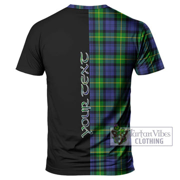 Gordon Modern Tartan T-Shirt with Family Crest and Half Of Me Style