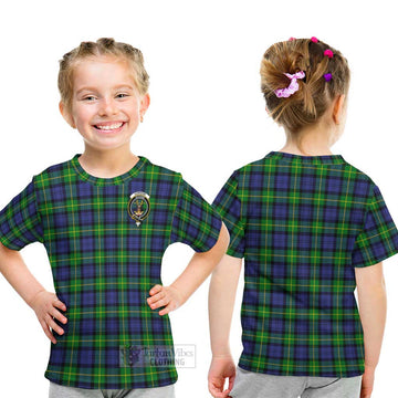 Gordon Modern Tartan Kid T-Shirt with Family Crest