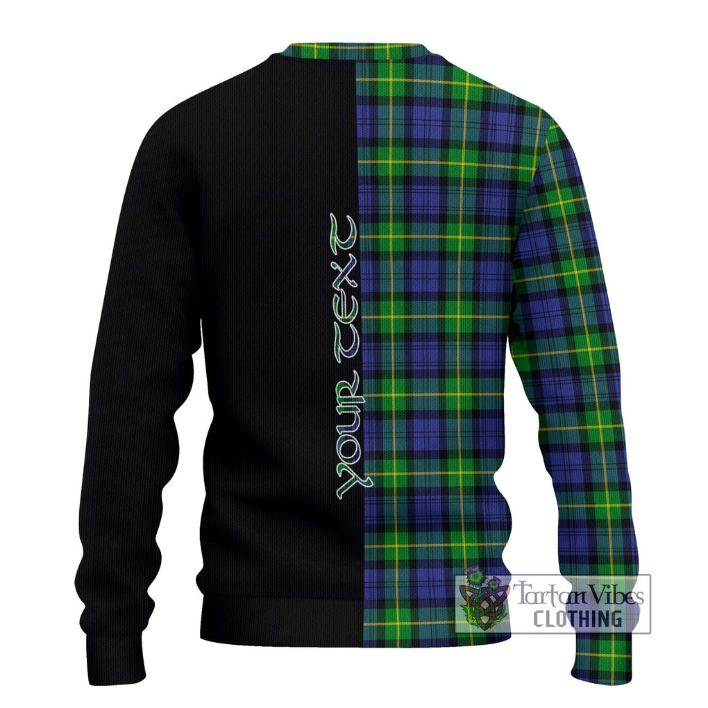 Gordon Modern Tartan Knitted Sweater with Family Crest and Half Of Me Style - Tartanvibesclothing Shop