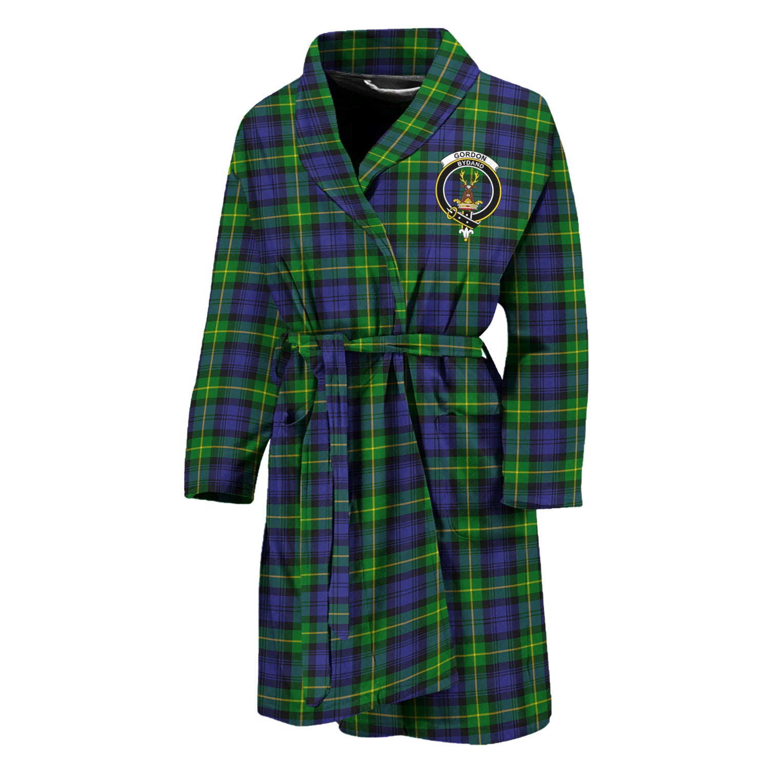 Gordon Modern Tartan Bathrobe with Family Crest Unisex M - Tartan Vibes Clothing