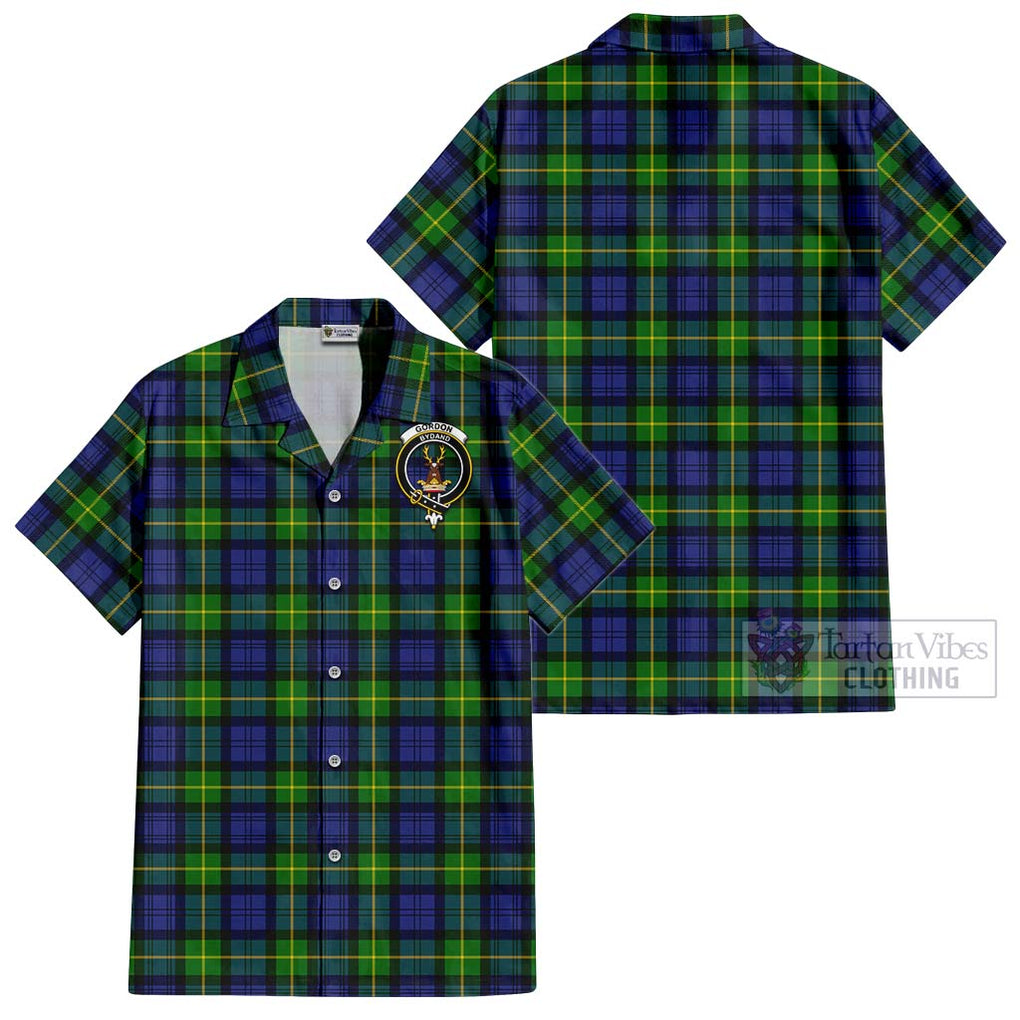 Gordon Modern Tartan Cotton Hawaiian Shirt with Family Crest Kid - Tartan Vibes Clothing