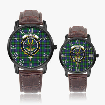 Gordon Modern Tartan Family Crest Leather Strap Quartz Watch