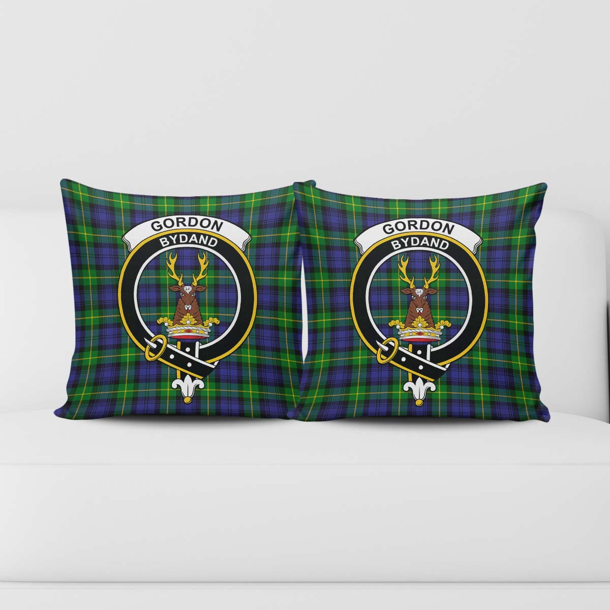 Gordon Modern Tartan Pillow Cover with Family Crest - Tartanvibesclothing